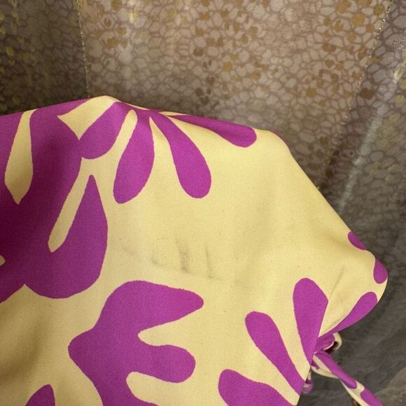 Billabong Yellow Purple Deep Sea Daisy Reversible Bells Skimpy Bikini Bottom S N - Picture 4 of 12